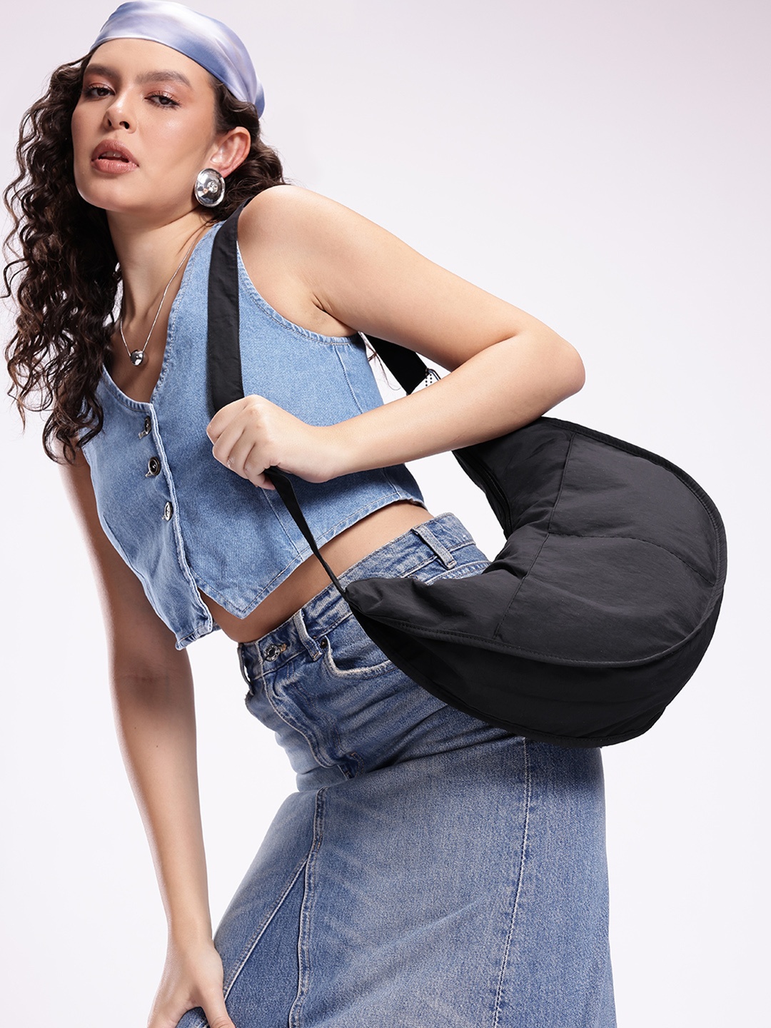 

Roadster Half Moon Hobo Bag, Black