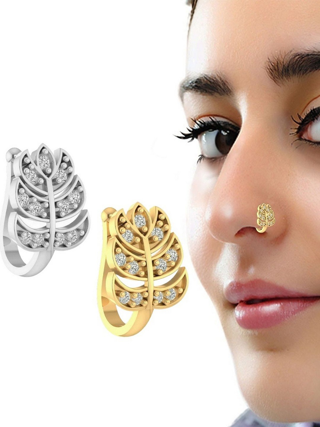 

VAMA Gold-Plated Cubic Zirconia Stud Nosepin