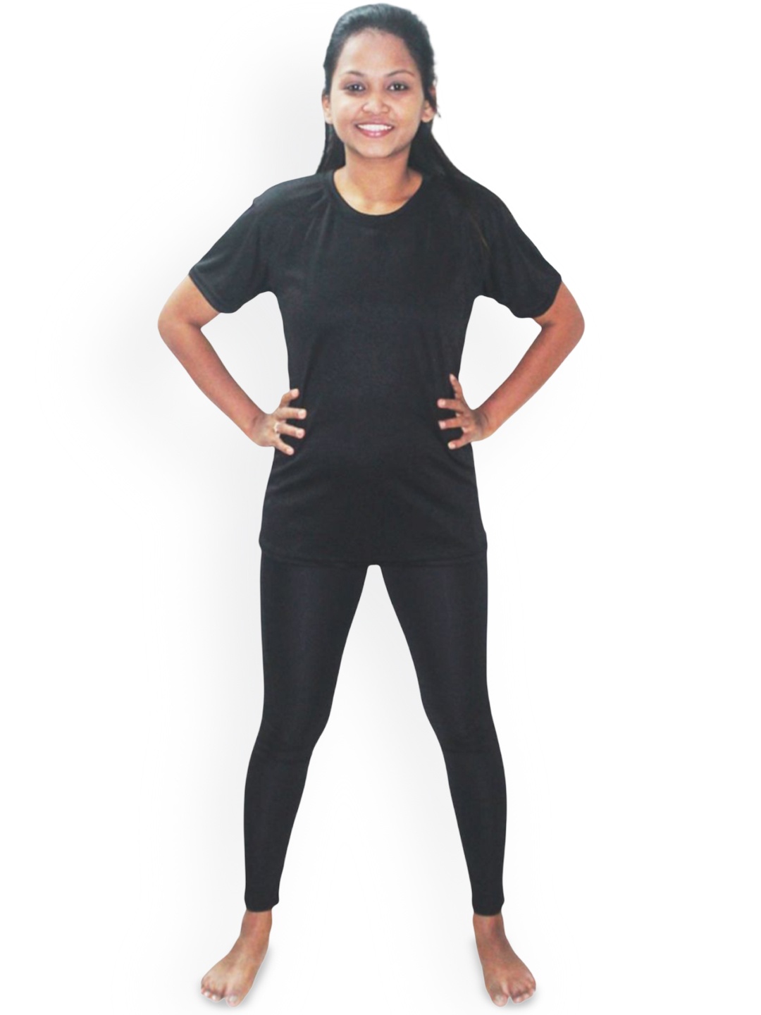 

Aqua Holic Round Neck Swimset, Black