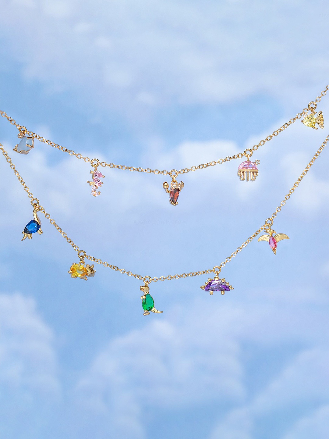 

Just Lil Things Artificial Stones Studded Necklace, Gold