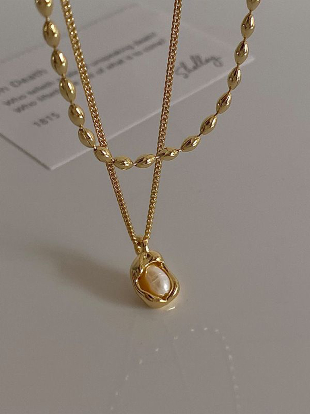 

Just Lil Things Pearls Pendant With Chain, Gold