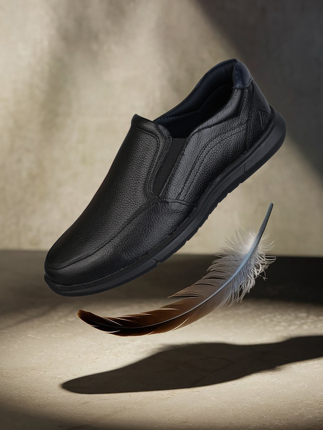 Alberto Torresi Men Leather Formal Slip-On Shoes, Black