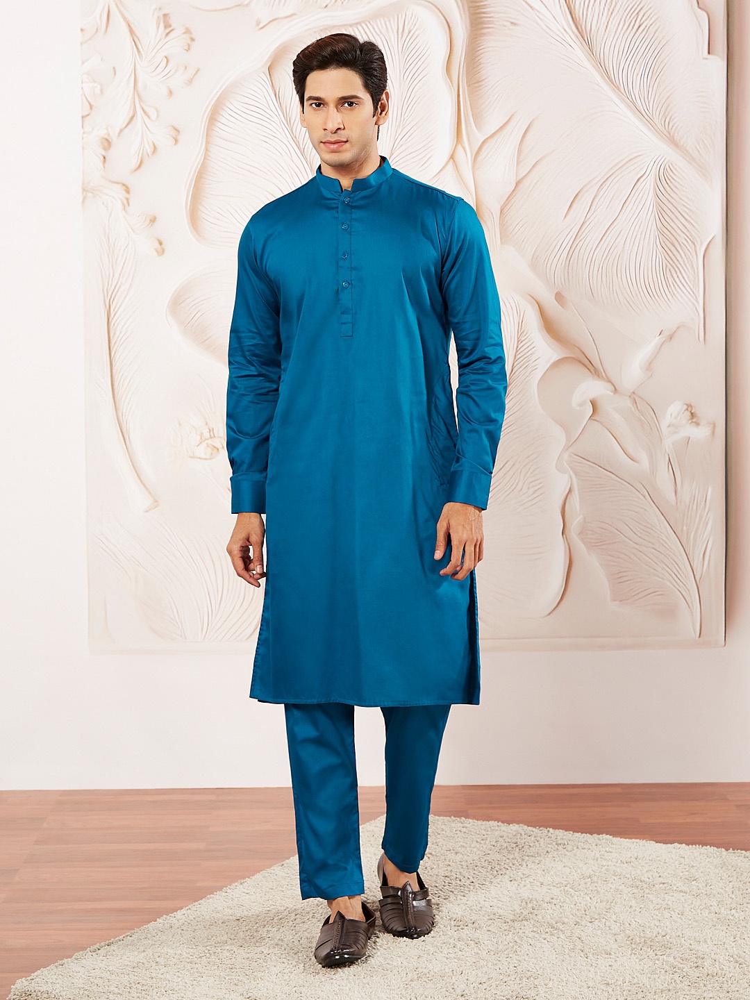 

VASTRAMAY Men Regular Kurta with Pyjamas, Blue