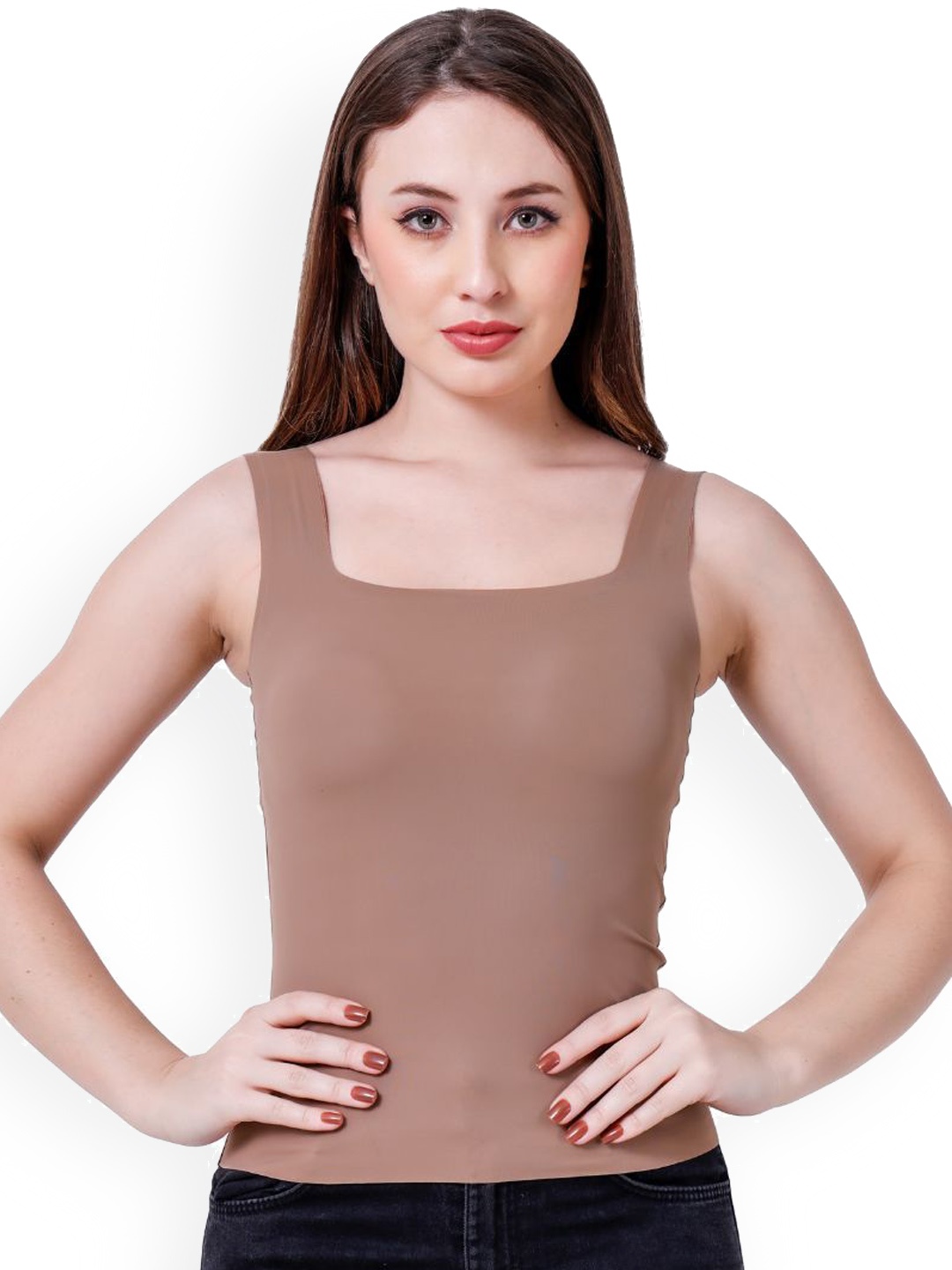 

CareDone Lightly-Padded Camisoles, Brown