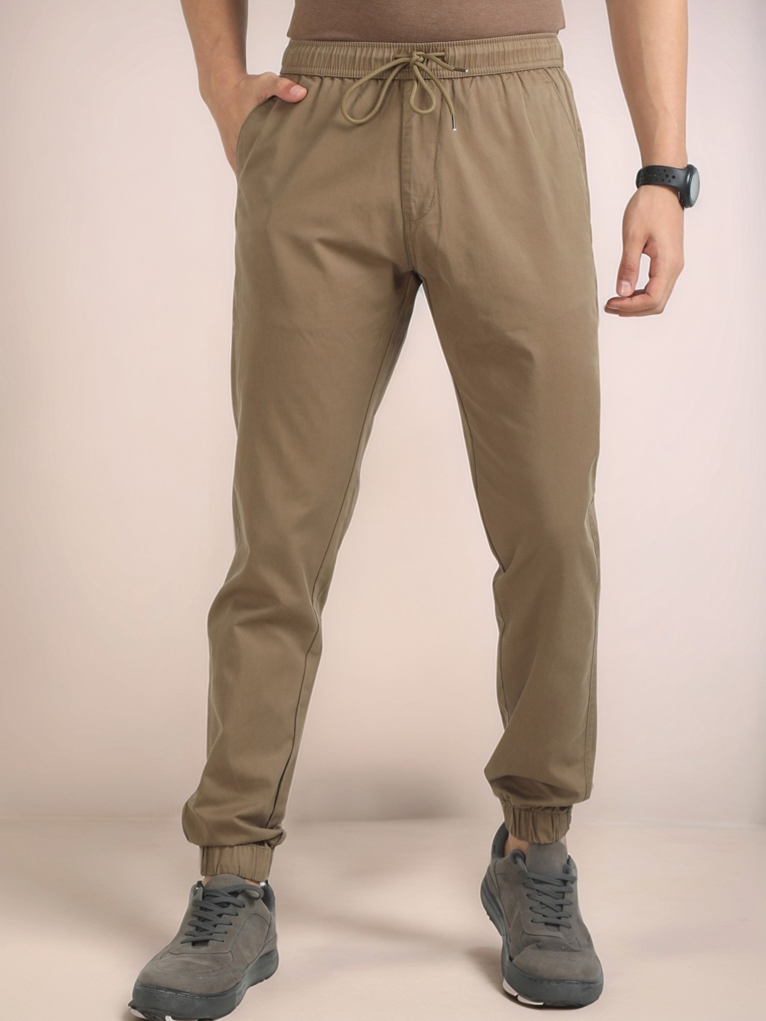 

NEVER NEUD Men Relaxed Air Joggers Trousers, Khaki