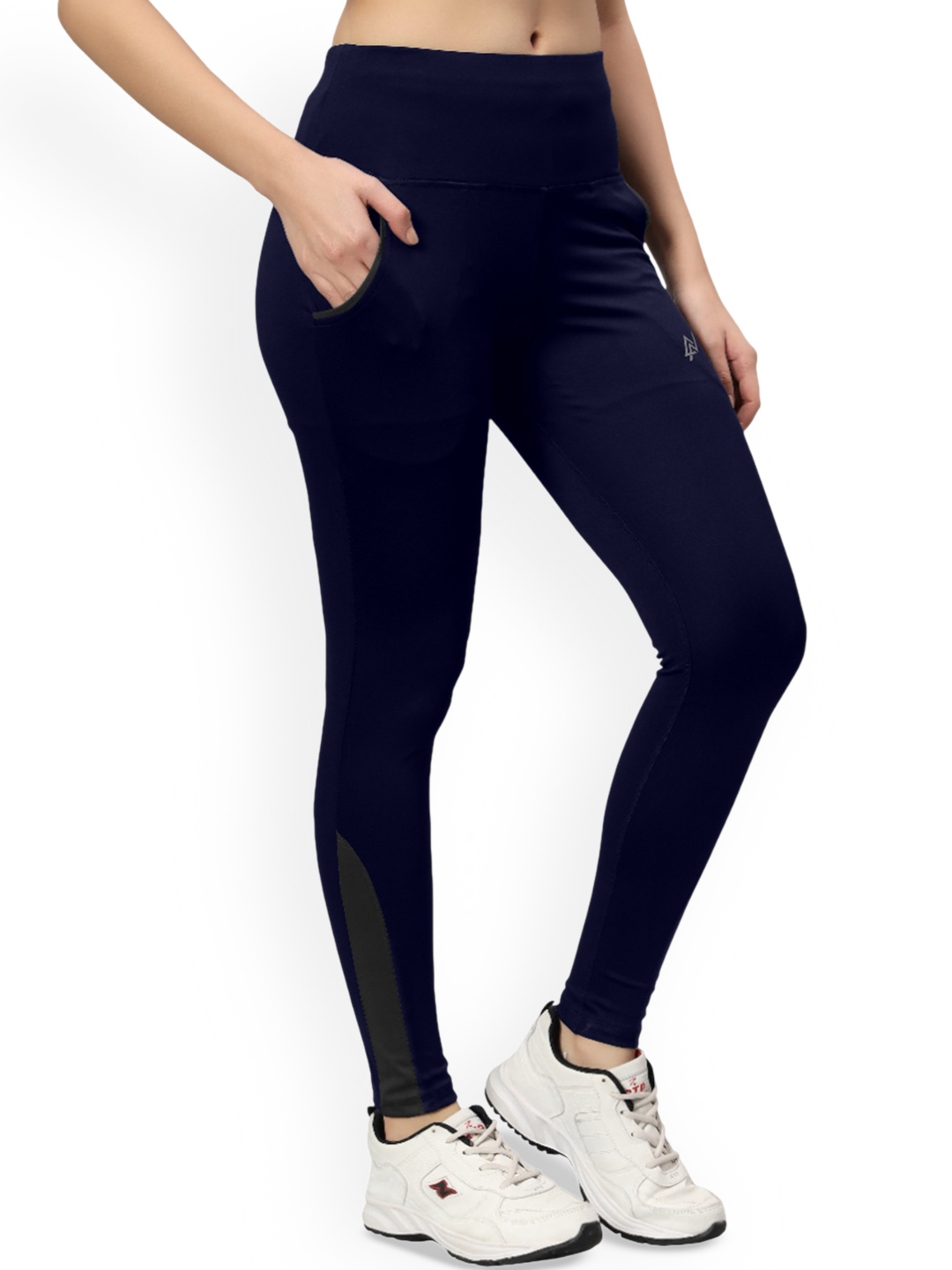 

NEXSUS Mid Rise Ankle Length Tights, Navy blue