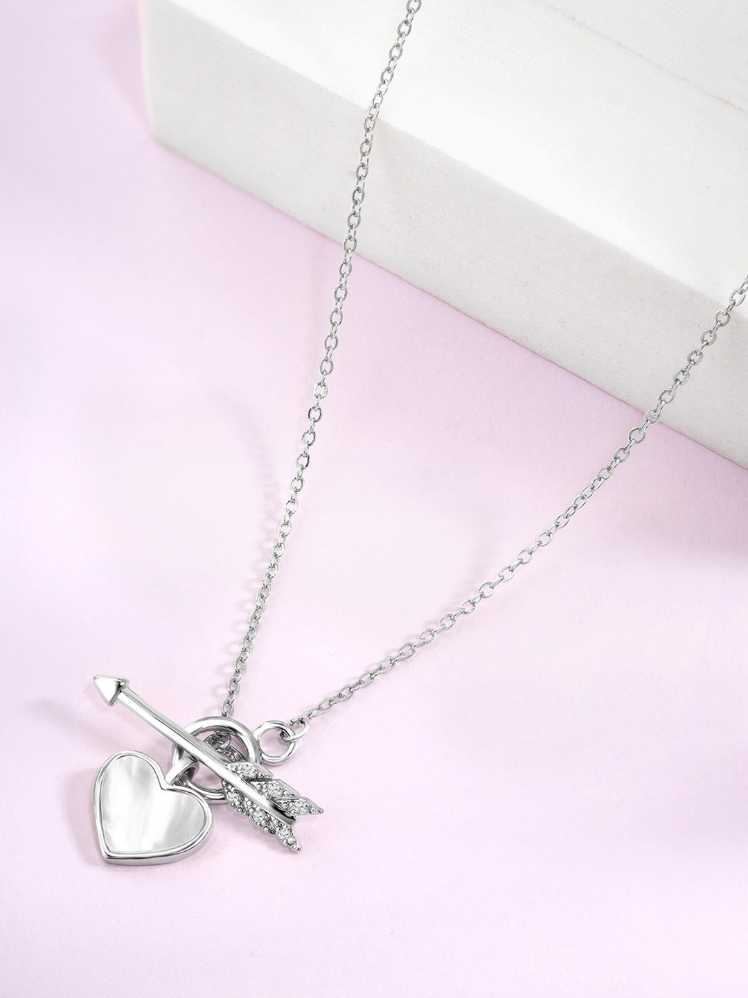 

Peora Silver-Plated Cubic Zirconia Studded Necklace