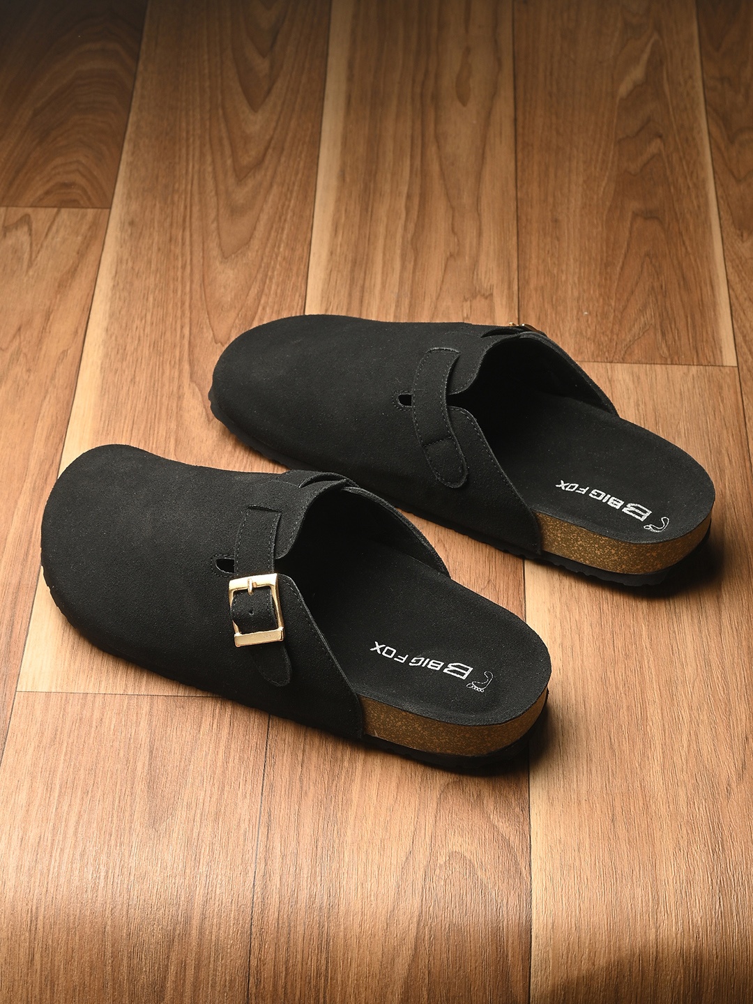 

Big Fox Men Suede Comfort Sandals, Black