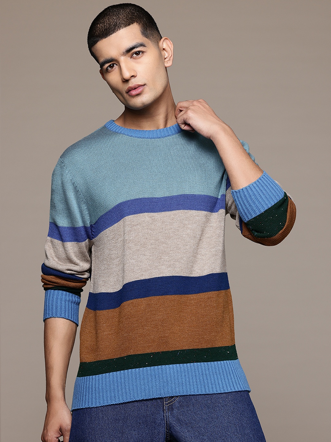 

Roadster Men Striped Pullover, Multi