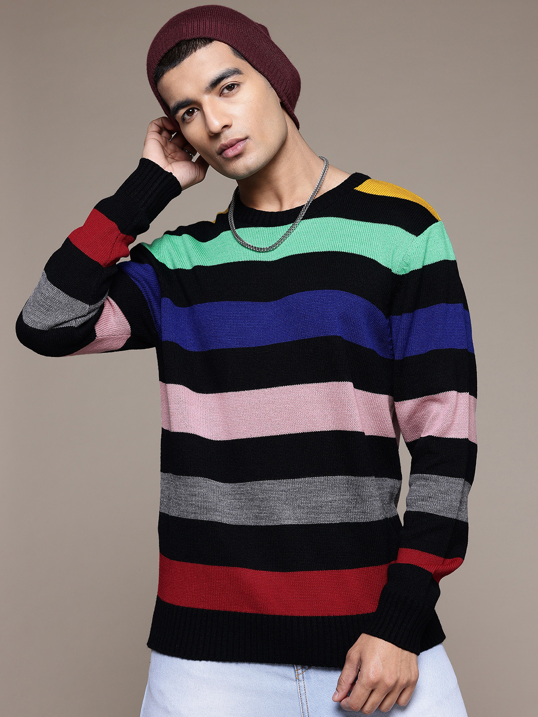 

The Roadster Lifestyle Co. Horizontal Striped Pullover, Black
