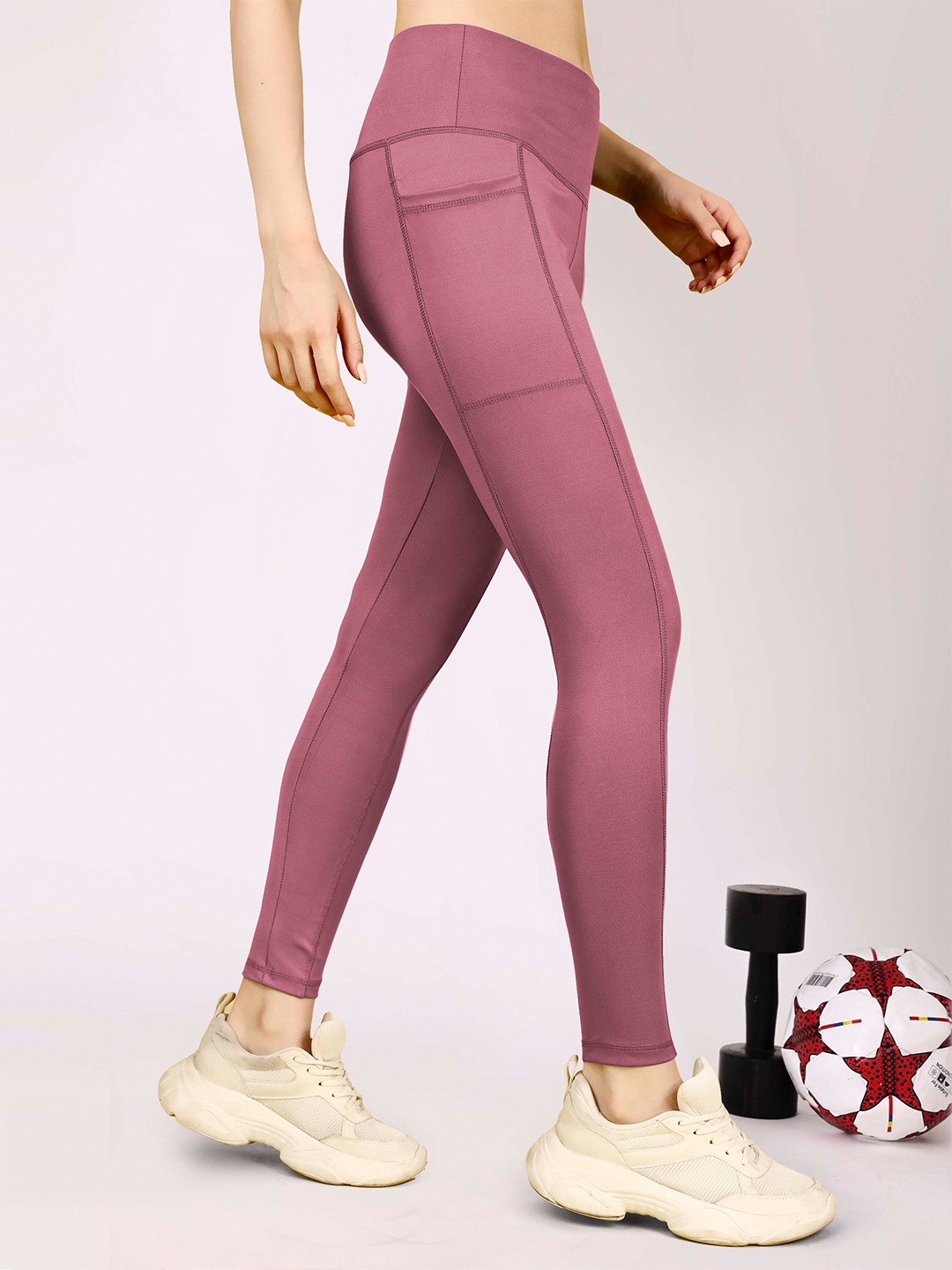 

NEXSUS Ankle-Length Yoga Tights, Pink