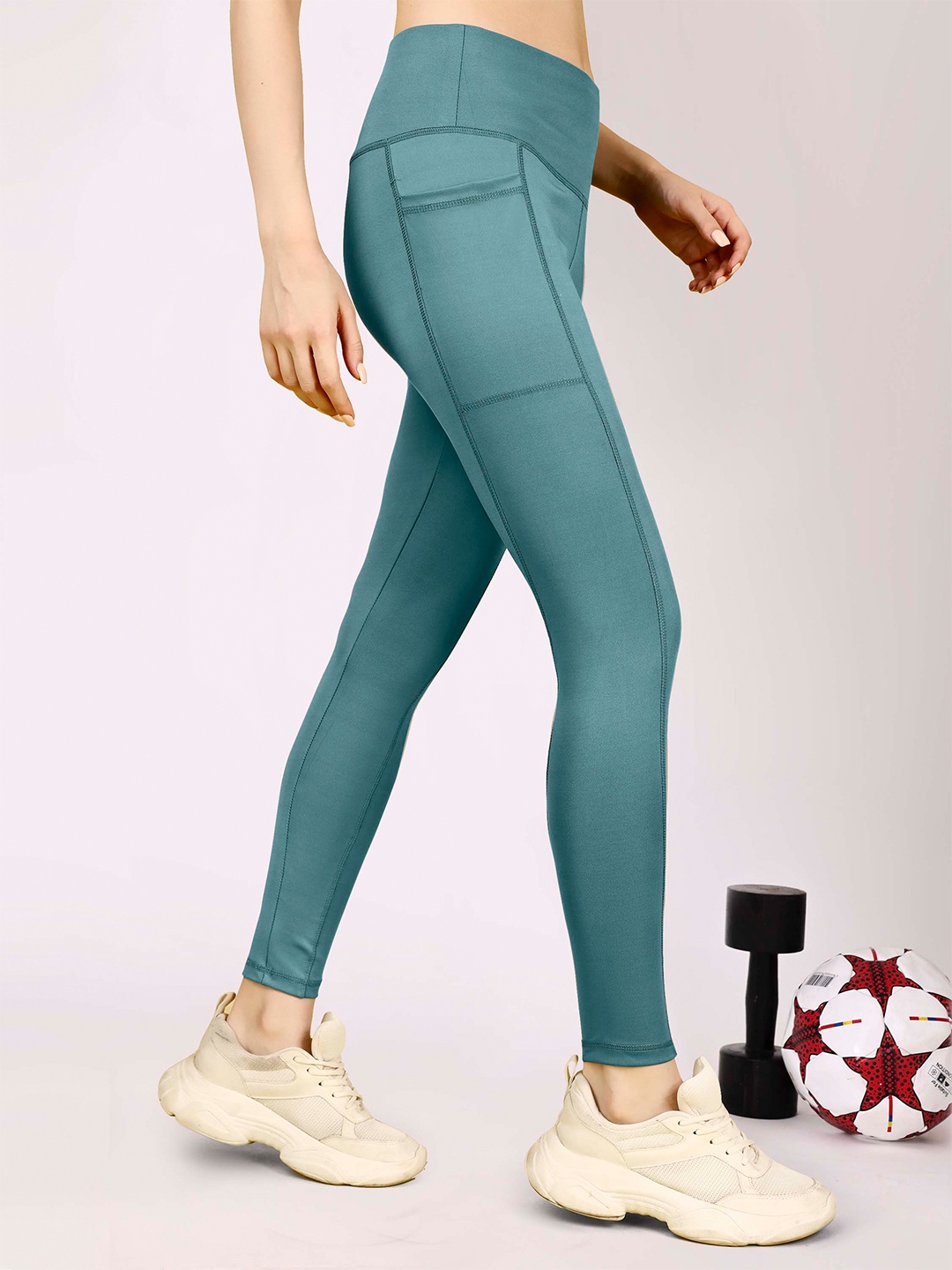 

NEXSUS Ankle-Length Yoga Tights, Sea green