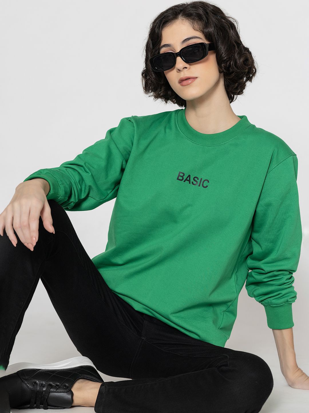

Lounge Dreams Women Printed Sweatshirt, Green