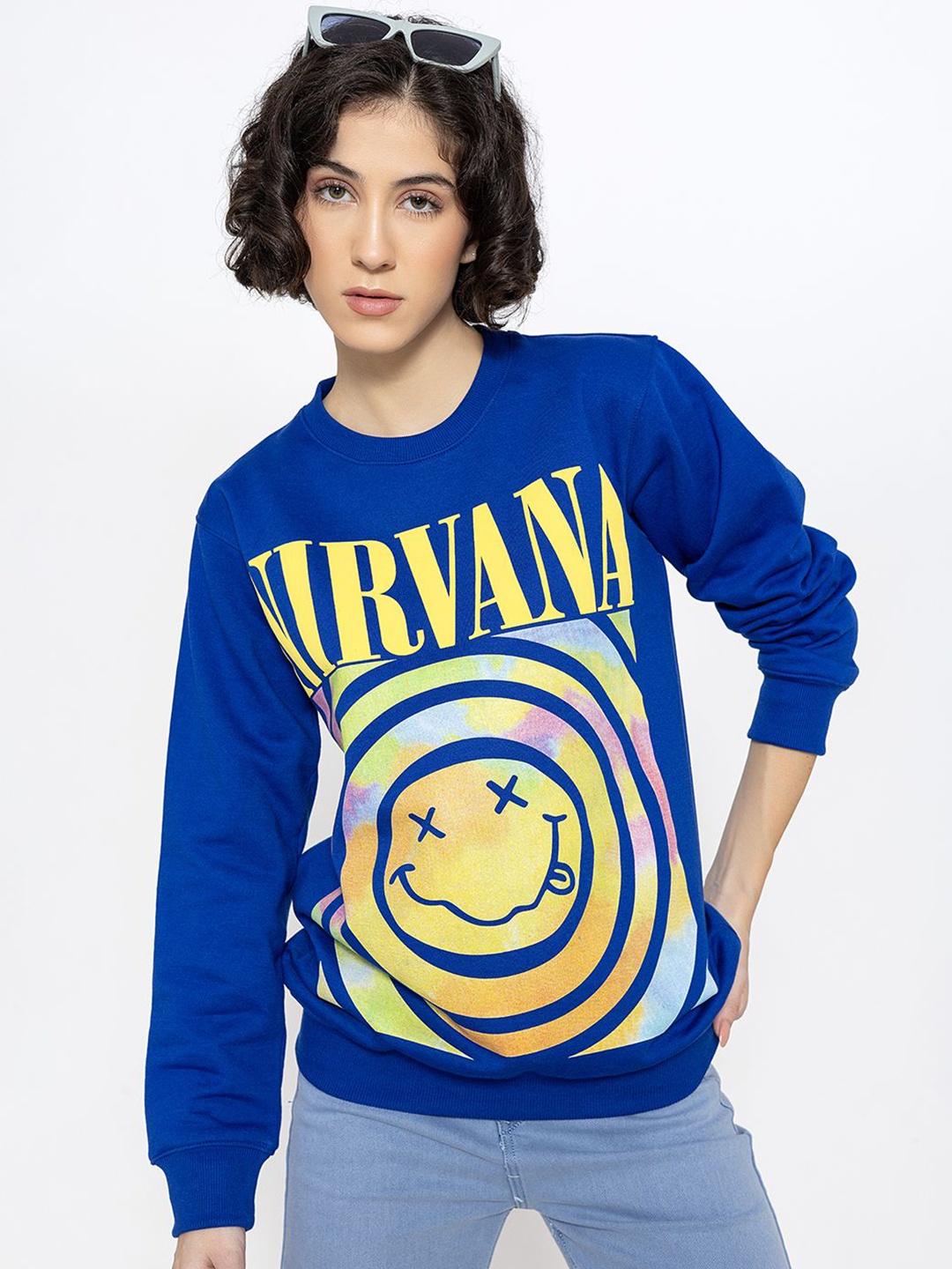 

Lounge Dreams Women Printed Sweatshirt, Blue