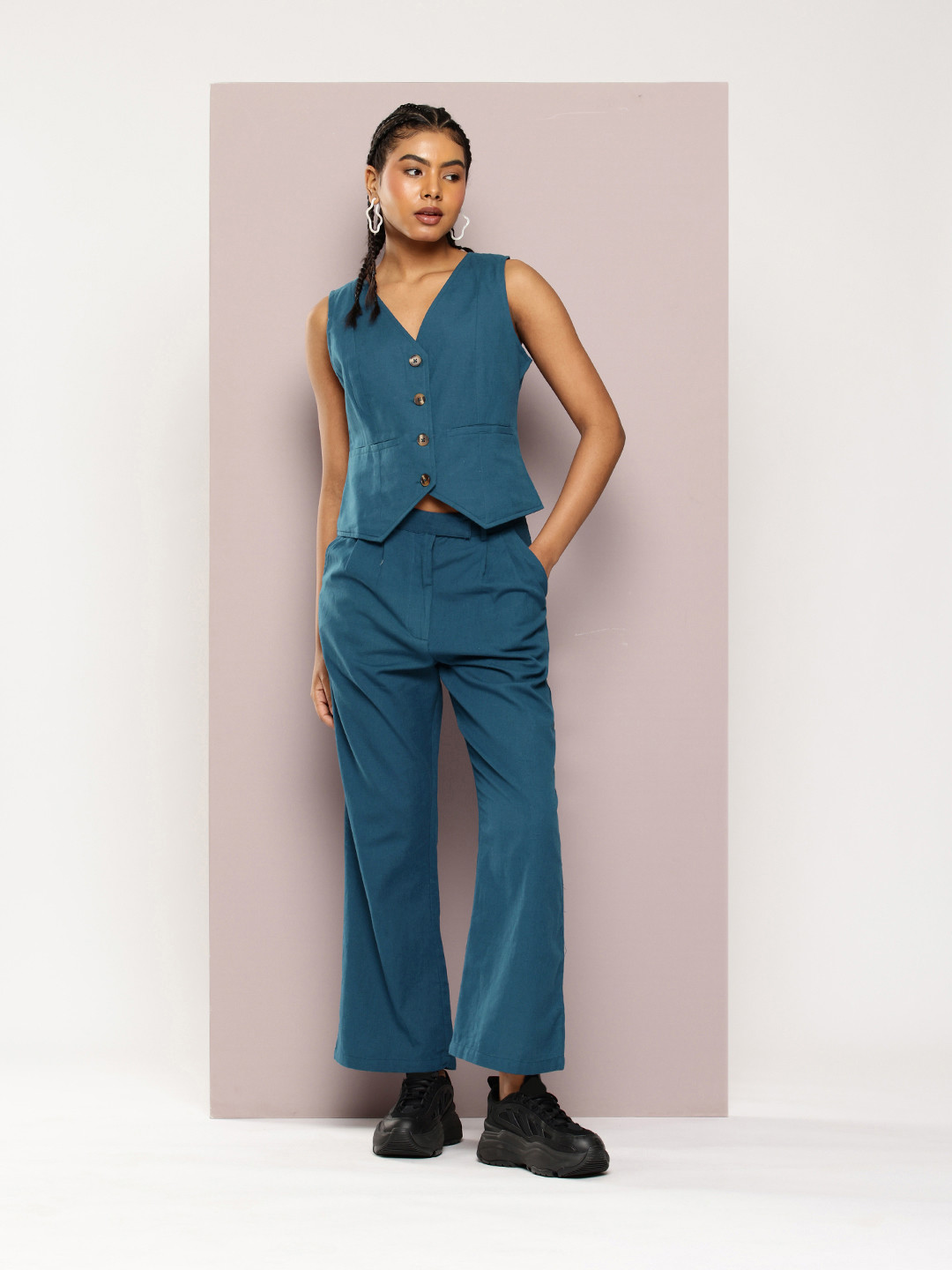 

DILLINGER Pure Cotton Waistcoat with Trousers, Blue