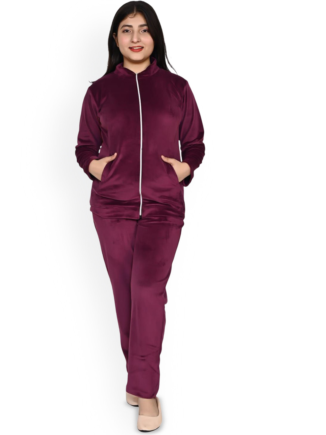 

FELLAMO Sweatshirt With Trousers Co-Ords, Burgundy