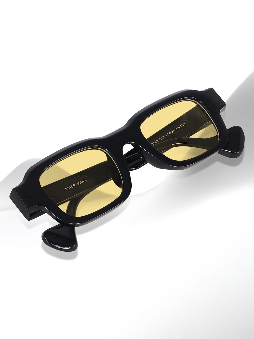 

Peter Jones Eyewear Unisex Square Sunglasses with UV Protected Lens, Yellow