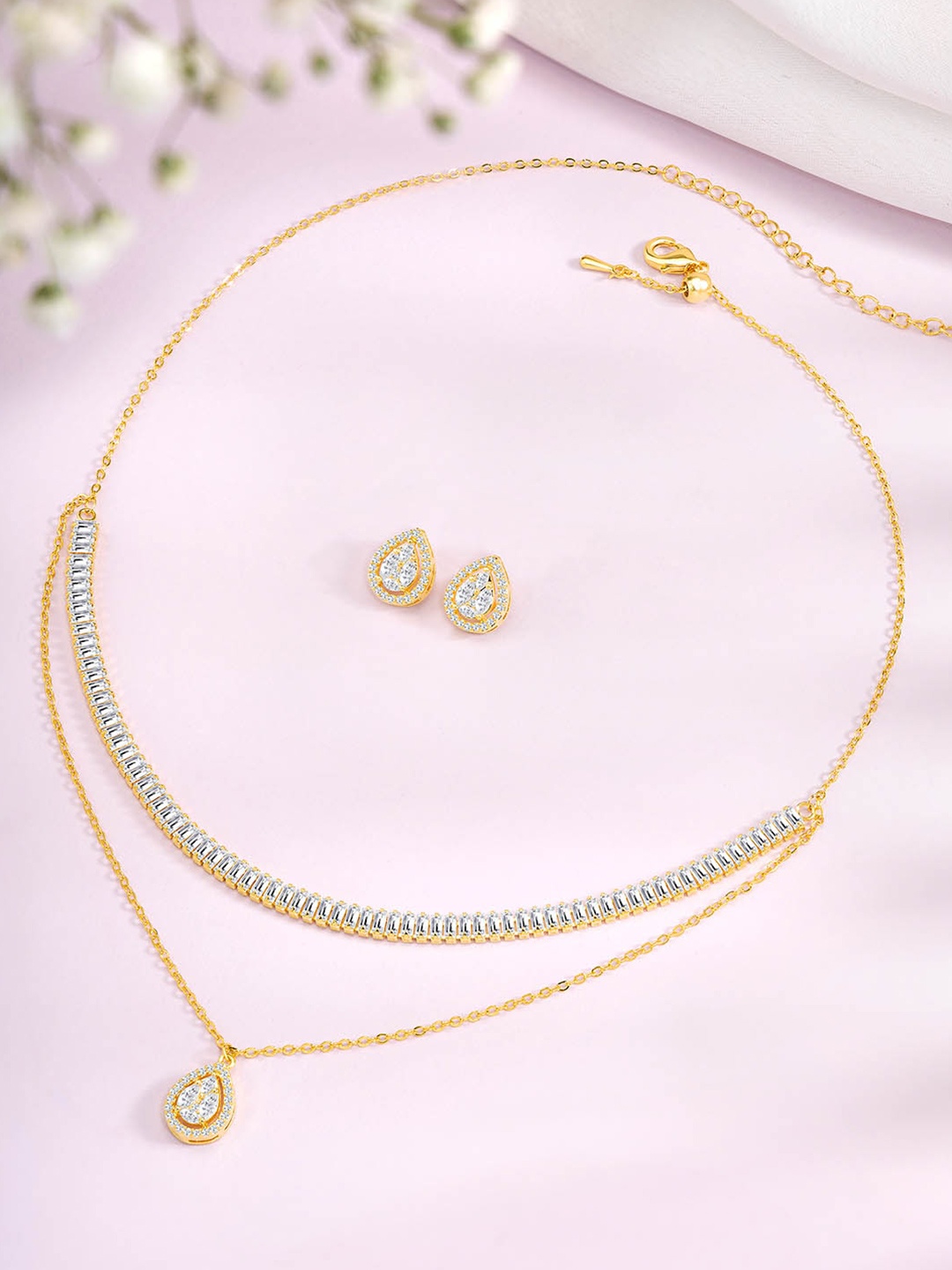 

Peora Gold-Plated CZ-Studded Jewellery Set