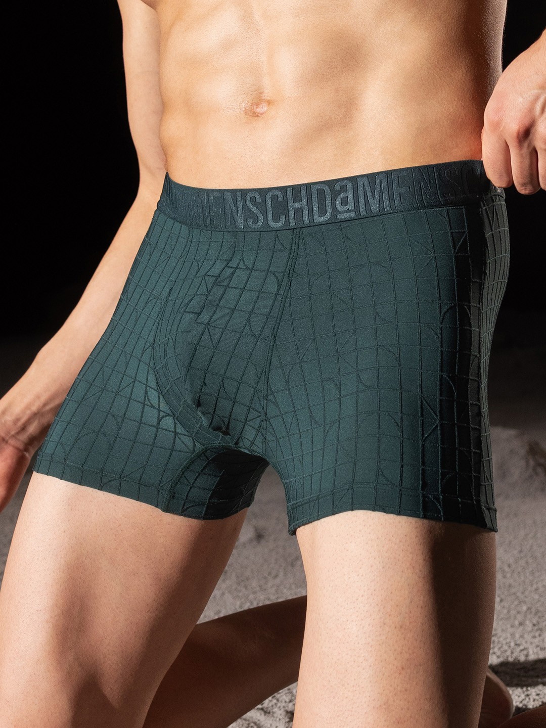 

DAMENSCH Lightweight Premium Jacquard Texture No curl Waistband Unreal Cosmos Trunk, Teal