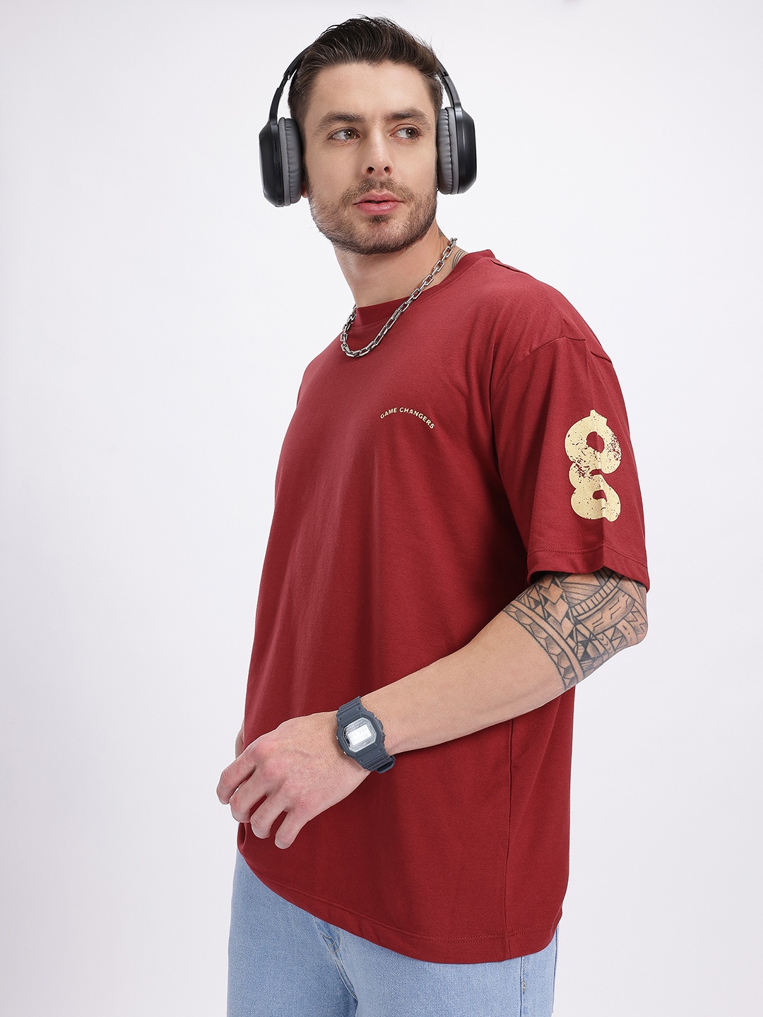 

glitchez Easy Street Oversized T-shirt, Maroon