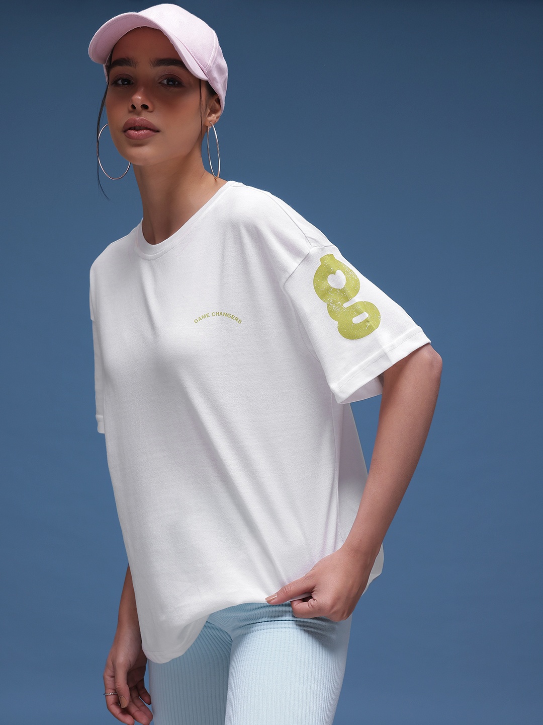 

glitchez Brand Emblem Design Pure Cotton Regular Fit T-shirt, White