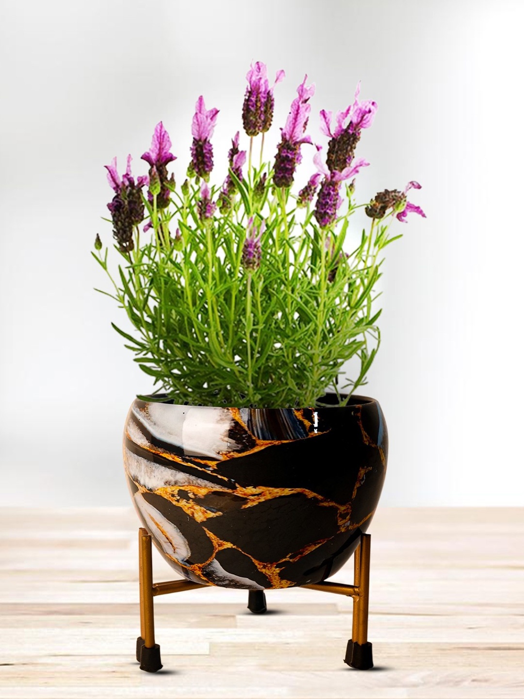 

Nymph Black Flower Planters With Stand
