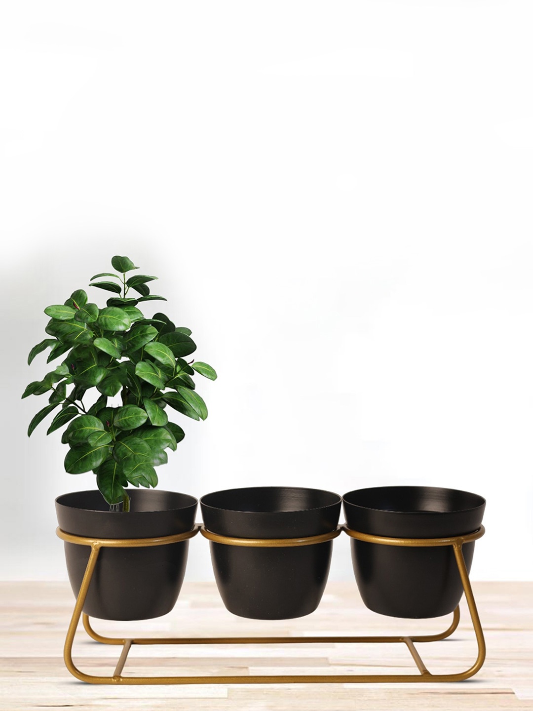 

Nymph Reva Home Black 3 Pieces Planters With Stand