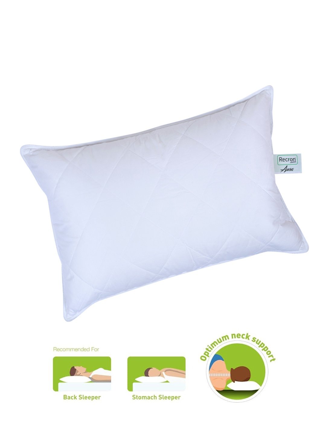 

Recron Certified White Fibre Filled Ultra Soft Sleep Pillow