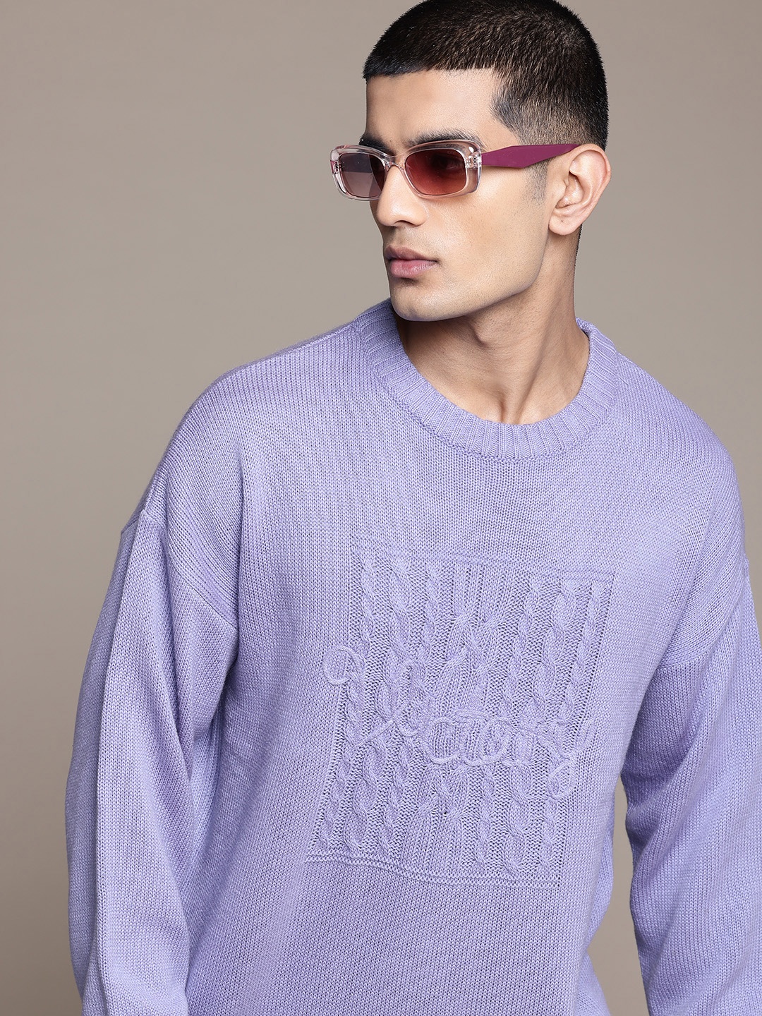 

The Roadster Lifestyle Co. Cable Knit Detail Pullover, Lavender