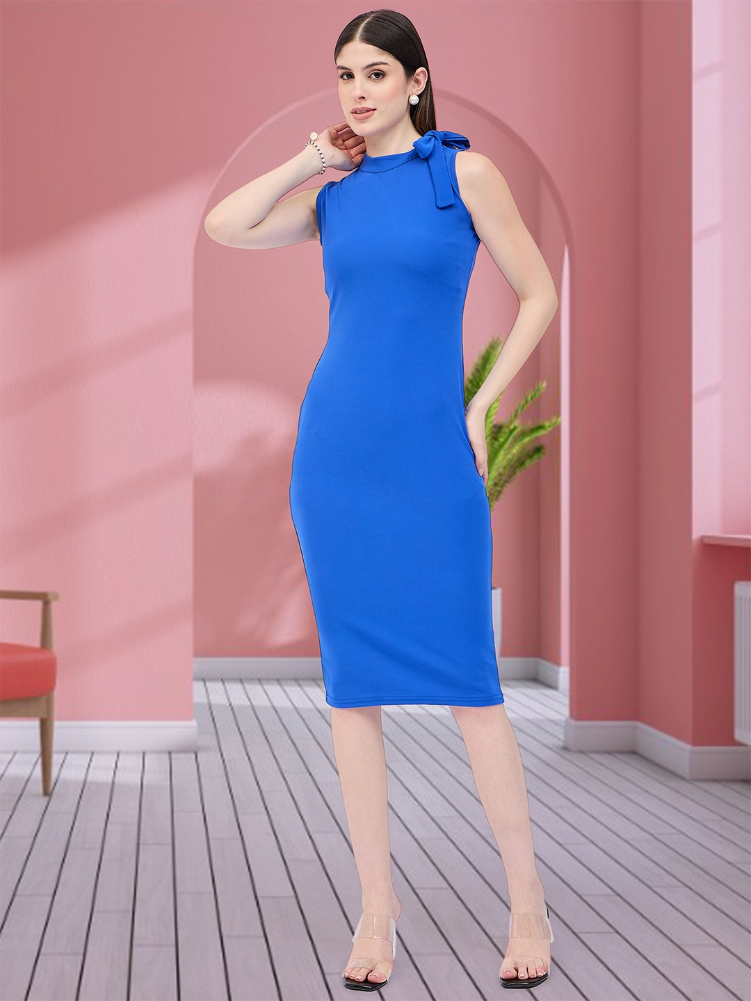 

DressBerry Women Sleeveless Bodycon Midi Dress, Blue