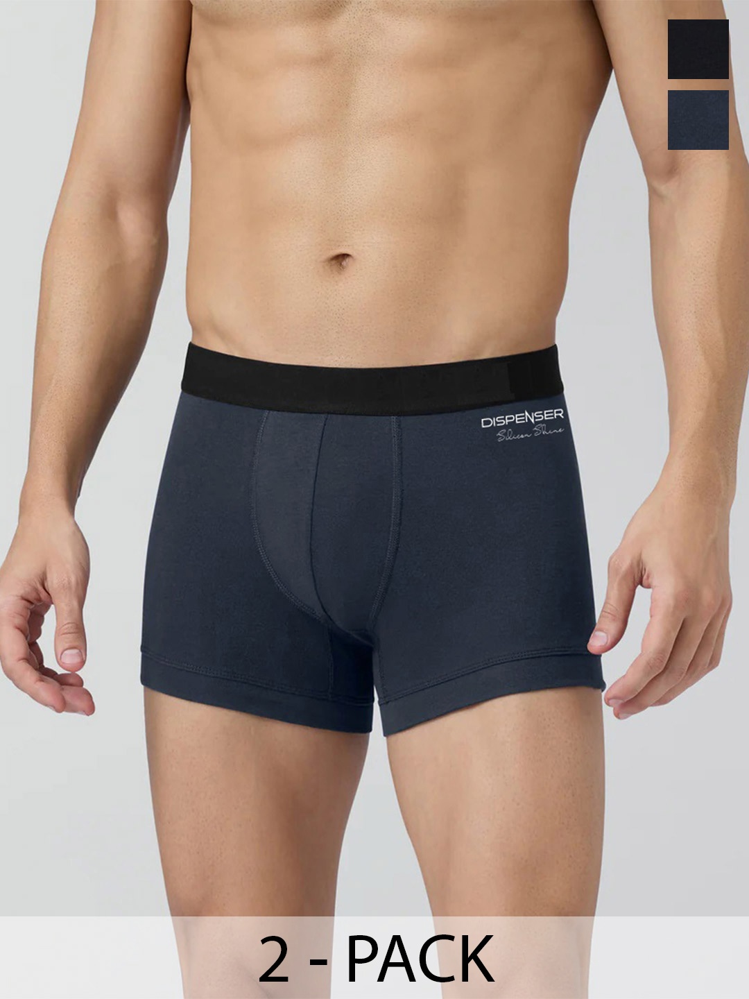 

DISPENSER Men Pack Of 2 Trunks T1-P1-TRUNK-GREY-BLACK-M, Charcoal