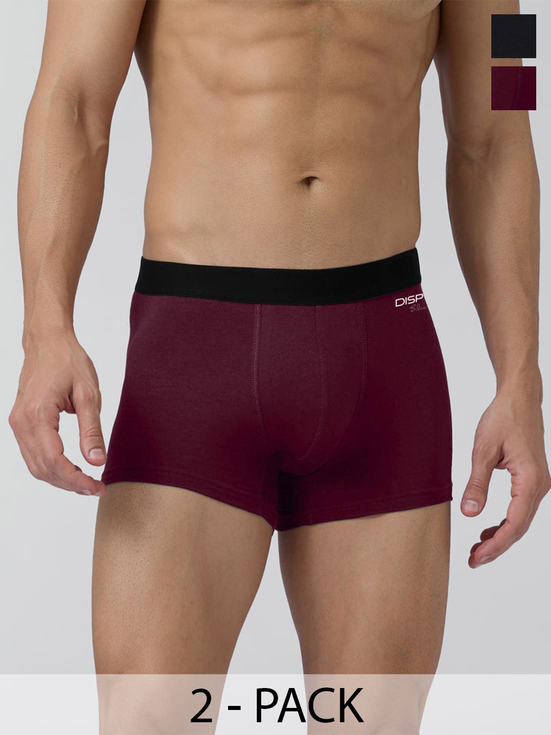 

DISPENSER Men Pack Of 2 Breathability Trunks T1-P1-TRUNK-WINE-BLACK-M