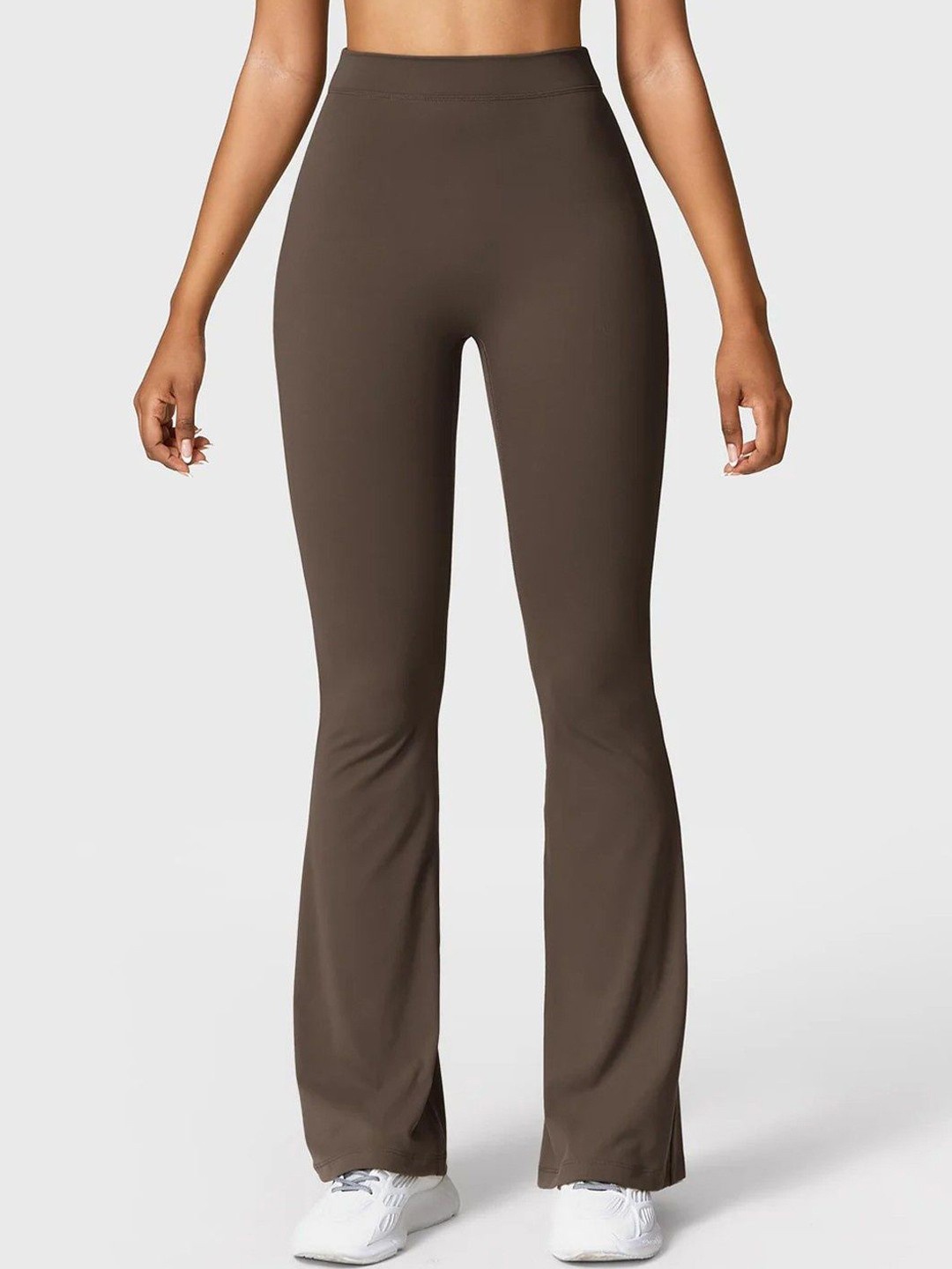 

Cheekee Women Flared Leggings, Coffee brown