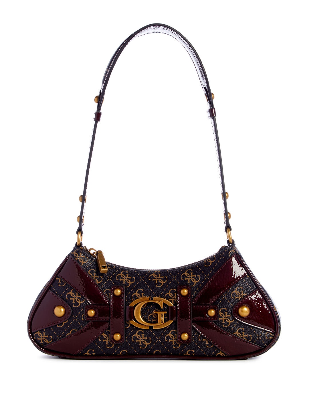

GUESS Printed PU Structured Shoulder Bag, Brown