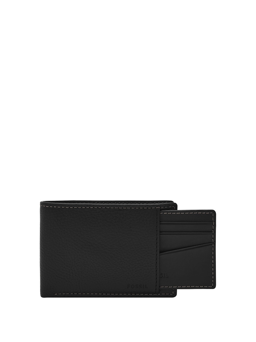 

Fossil Men Textured Leather Two Fold Wallet, Black