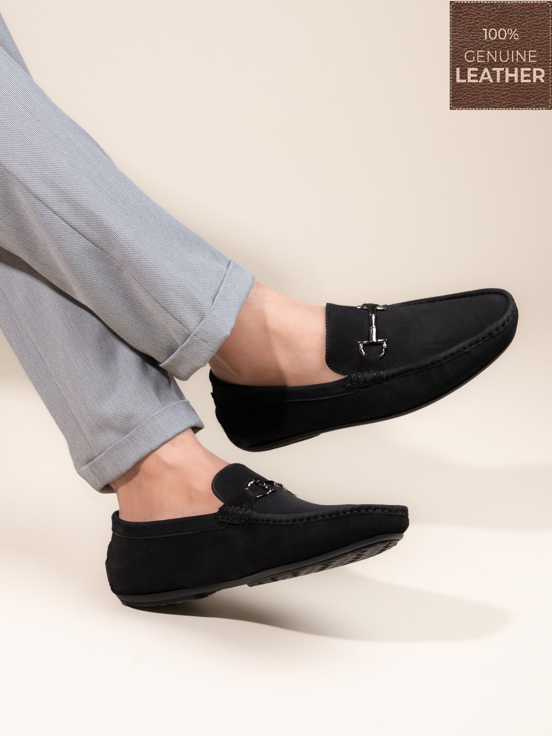 

Hydes N Hues Men Suede Leather Casual Loafer, Black