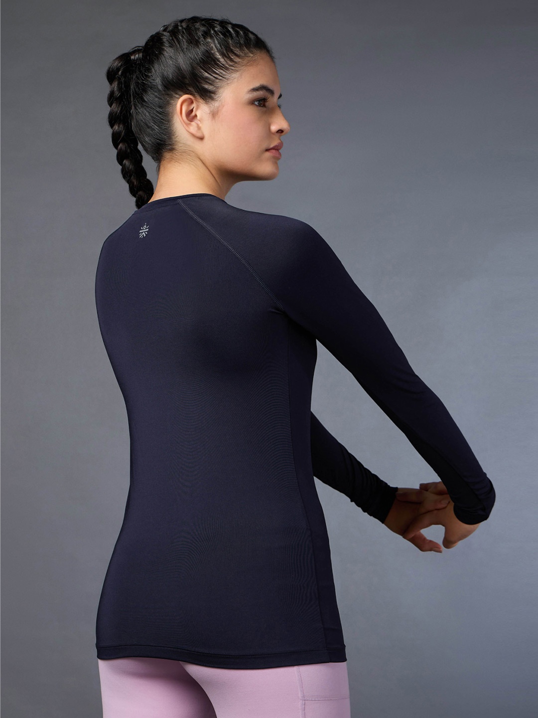 

CULT Women's Base Layer Navy Compression Running Top, Navy blue