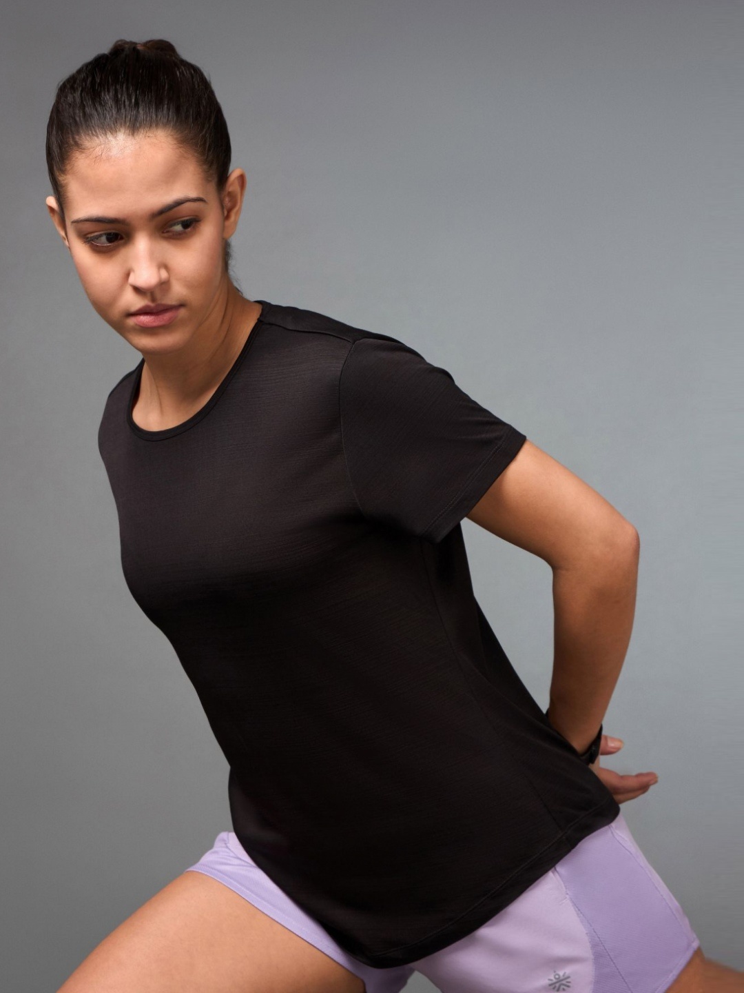 

CULT Women's Black Arrow Knit Running Top