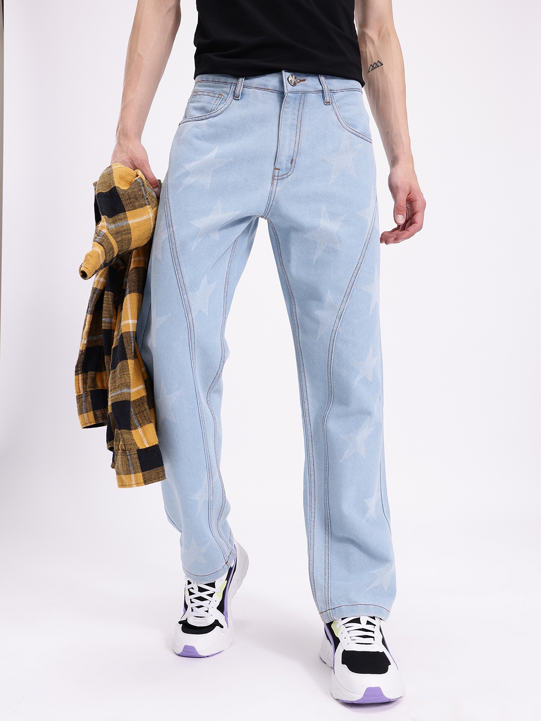 

Kook N Keech Men Printed Relaxed Fit Jeans, Blue