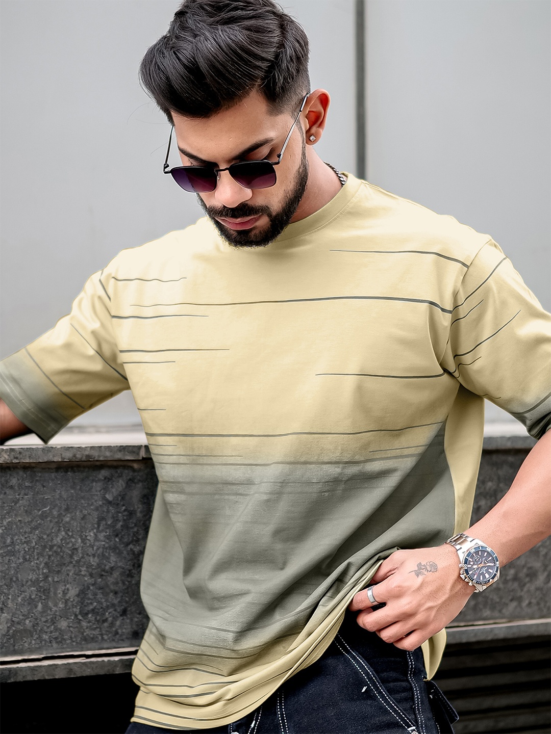 

Maniac Men Typography Printed T-shirt, Beige