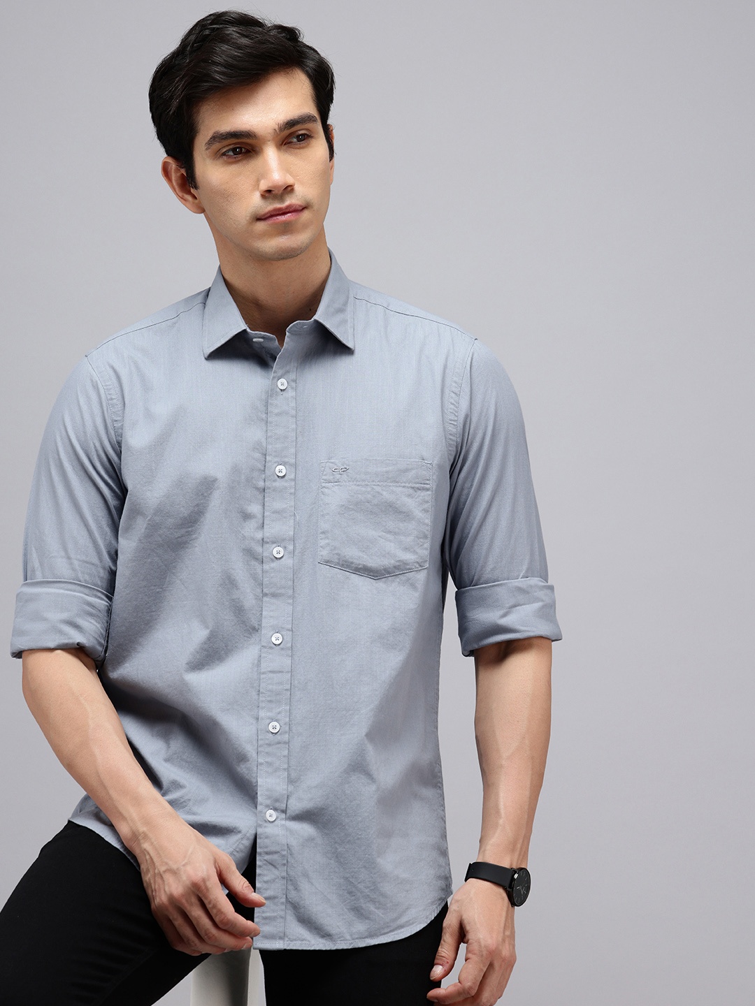 

ColorPlus Pure Cotton Casual Shirt, Grey