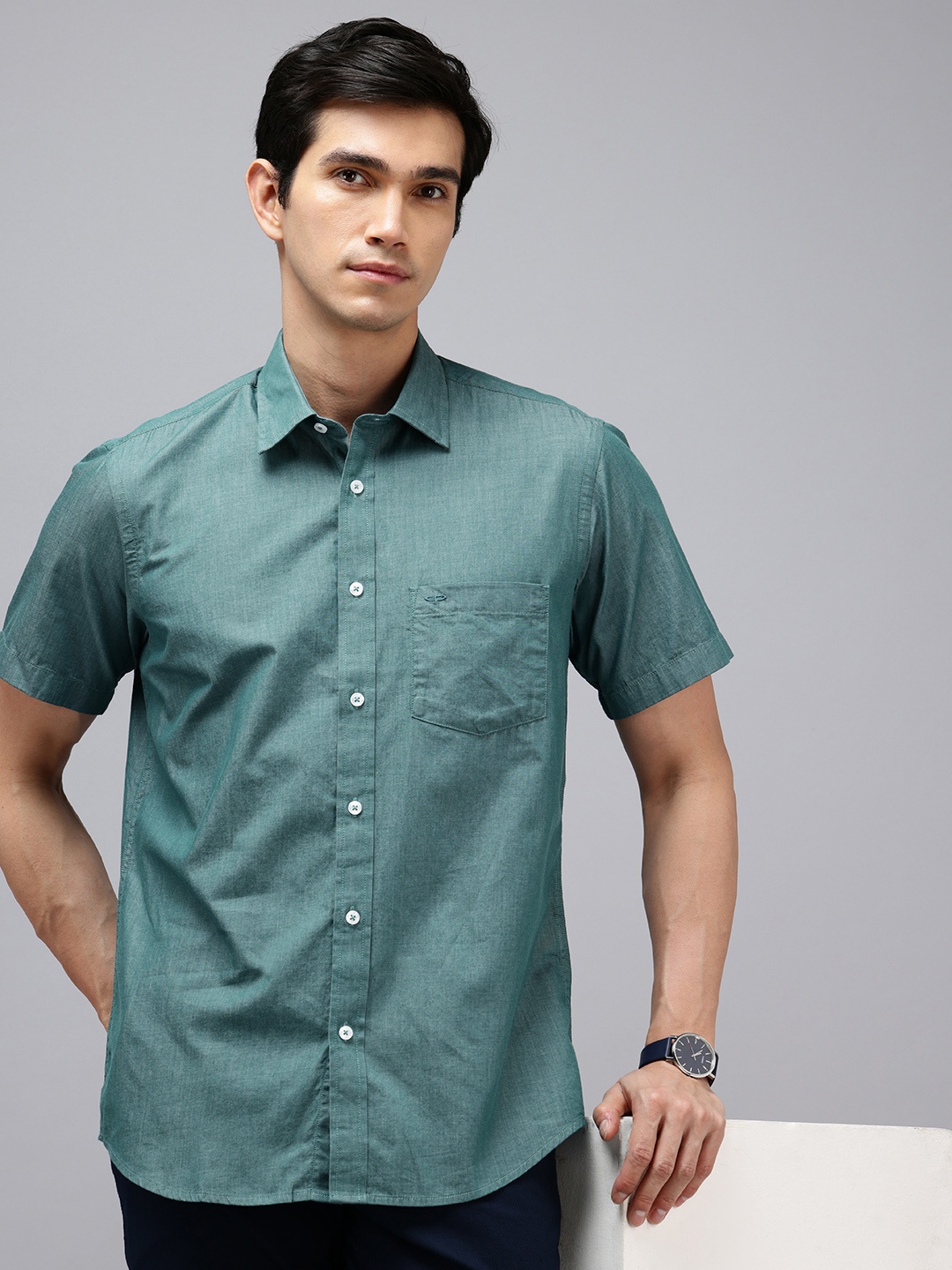 

ColorPlus Pure Cotton Casual Shirt, Teal