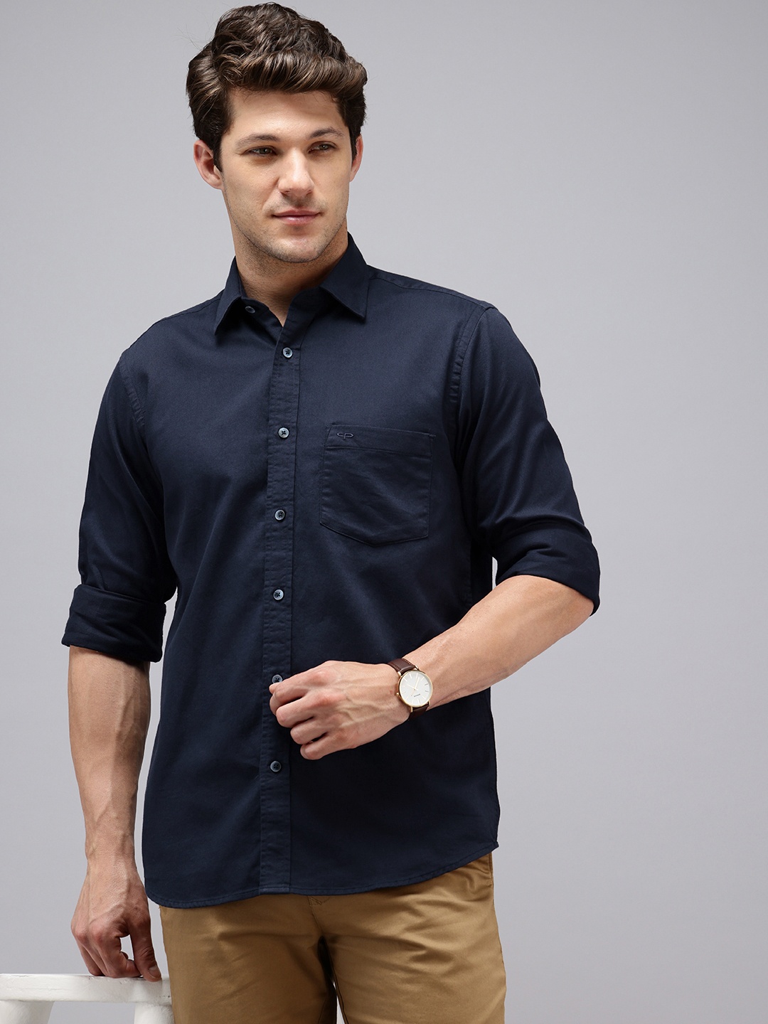 

ColorPlus Pure Cotton Casual Shirt, Navy blue