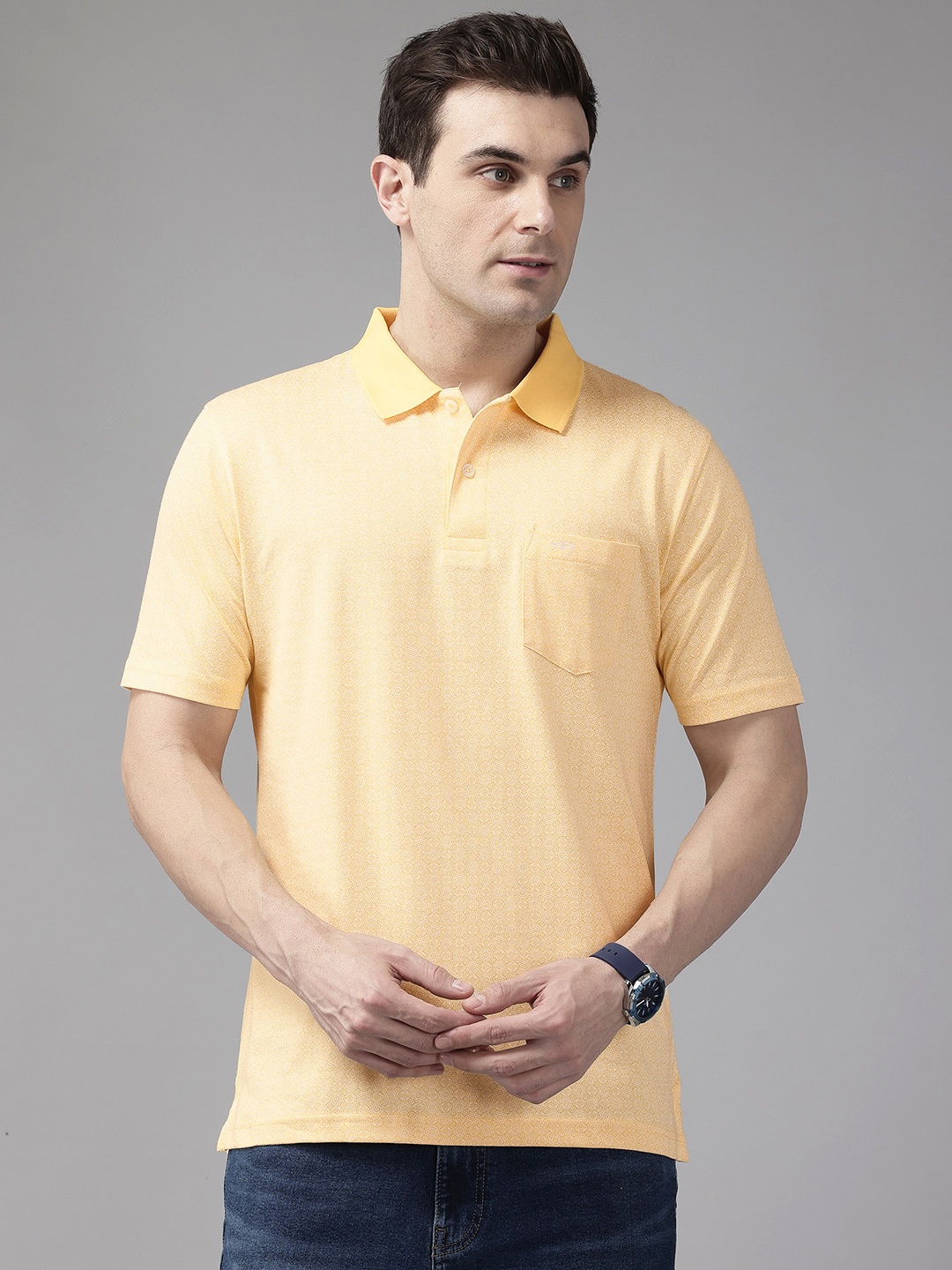 ColorPlus Printed Polo Collar T-Shirt, Yellow