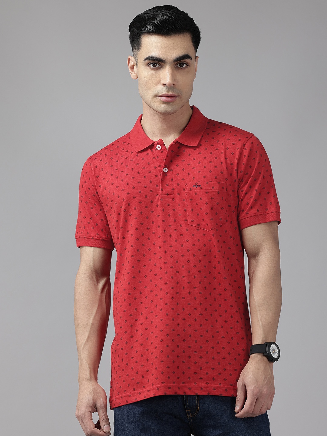 

ColorPlus Printed Polo Collar T-Shirt, Red
