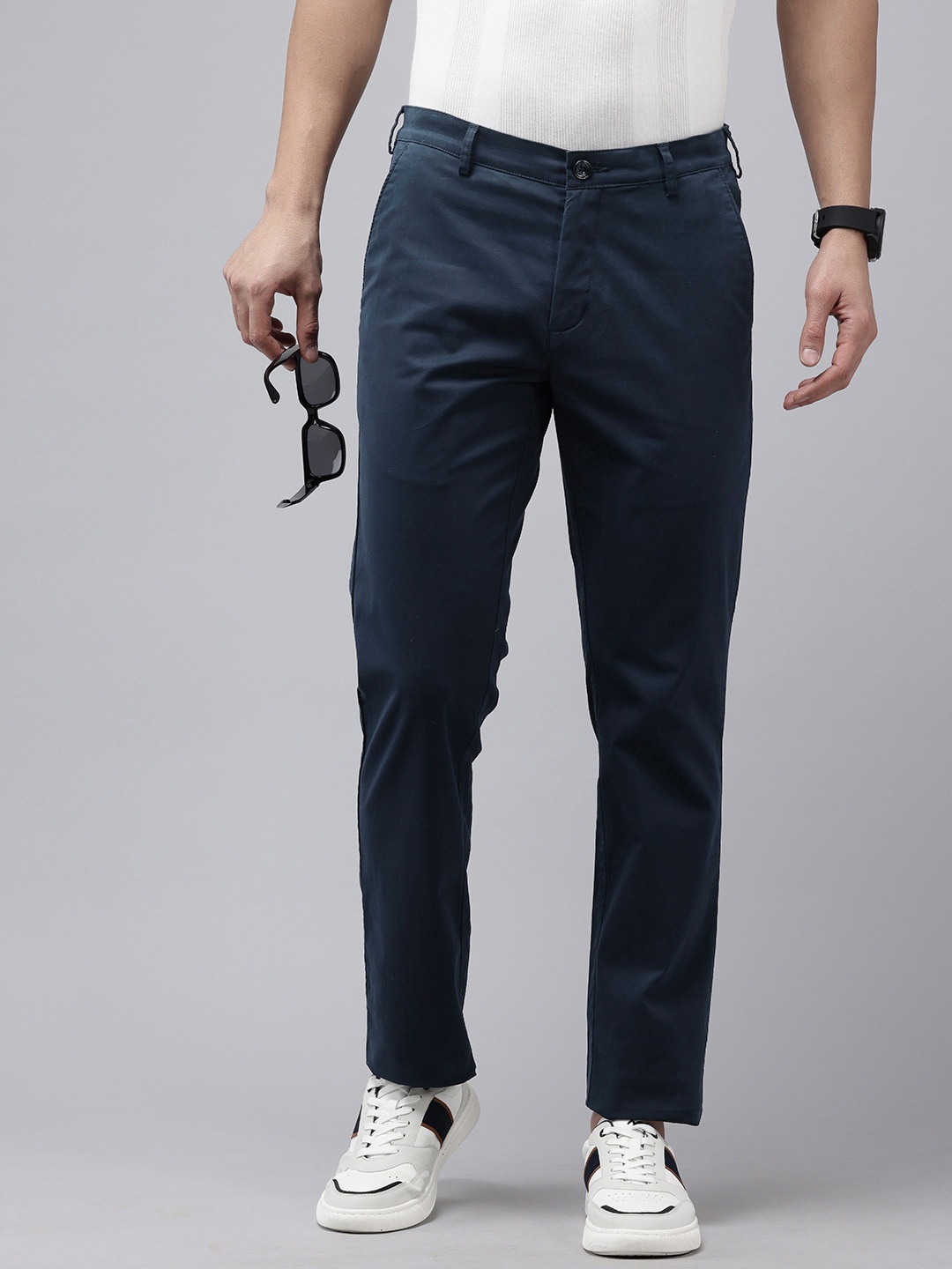 

ColorPlus Men Slim Fit Chinos Trousers, Blue