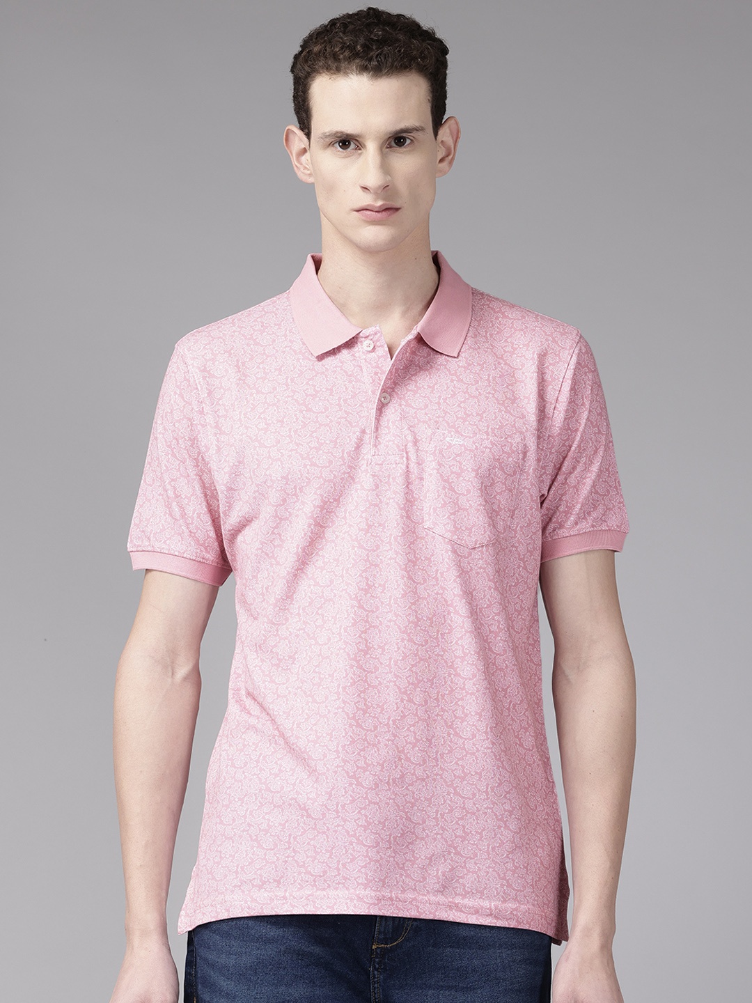 

ColorPlus Geometric Print Pure Cotton T-shirt, Pink