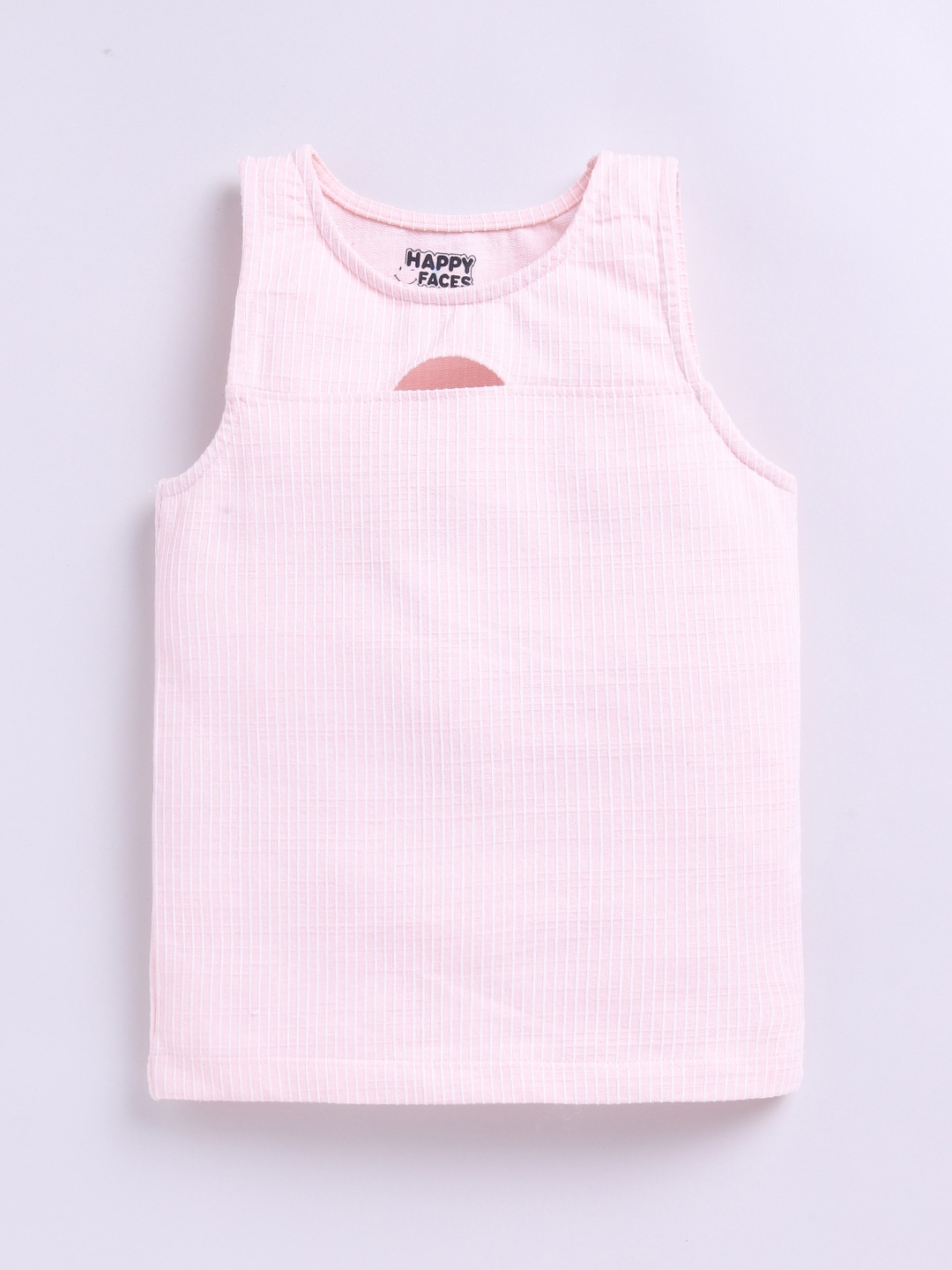 

Happy Faces Kids Girls Striped Pure Cotton T-Shirt, Pink