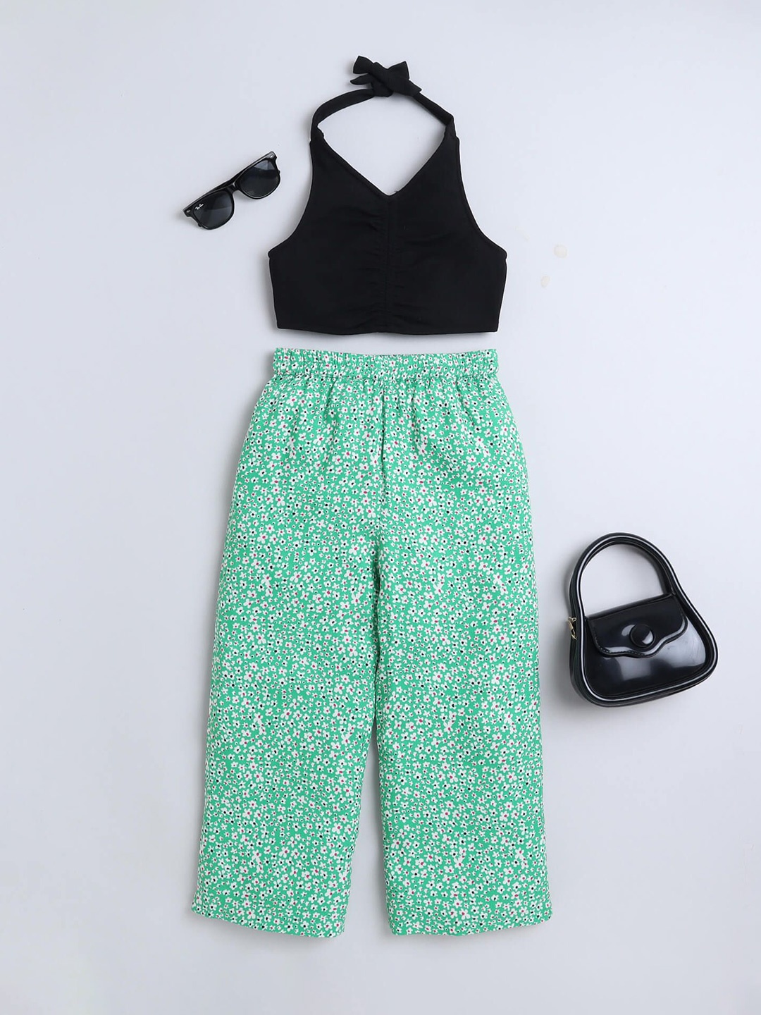 

taffykids Girls Top with Palazzos, Green