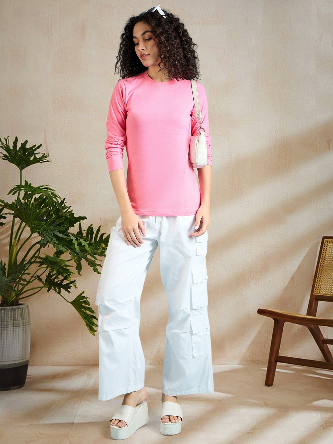

DressBerry Print Cotton Top, Pink